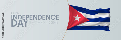 Cuba independence day vector banner, greeting card.