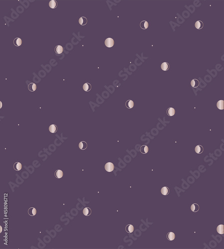 Abstract Background Seamless Pattern. Moon And Dot