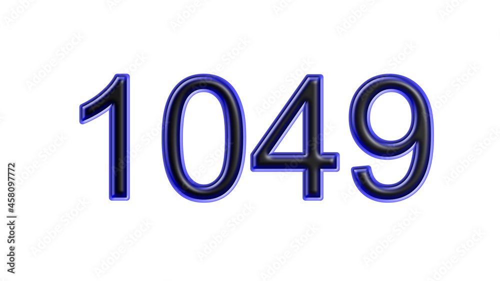 blue 1049 number 3d effect white background blue 1049 number 3d effect white background