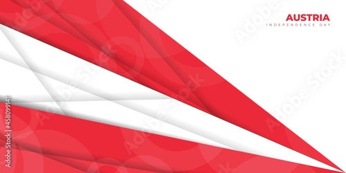 Red and white Geometric background with abstract design.
