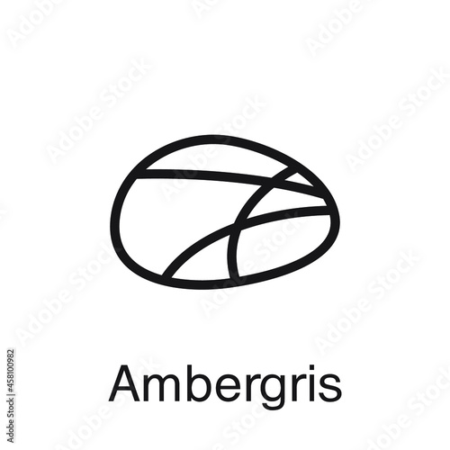 Ambergris vector icon. Trending fragrance. Top notes, scent, perfume, aromatic essence, cream, soap, cosmetics. 