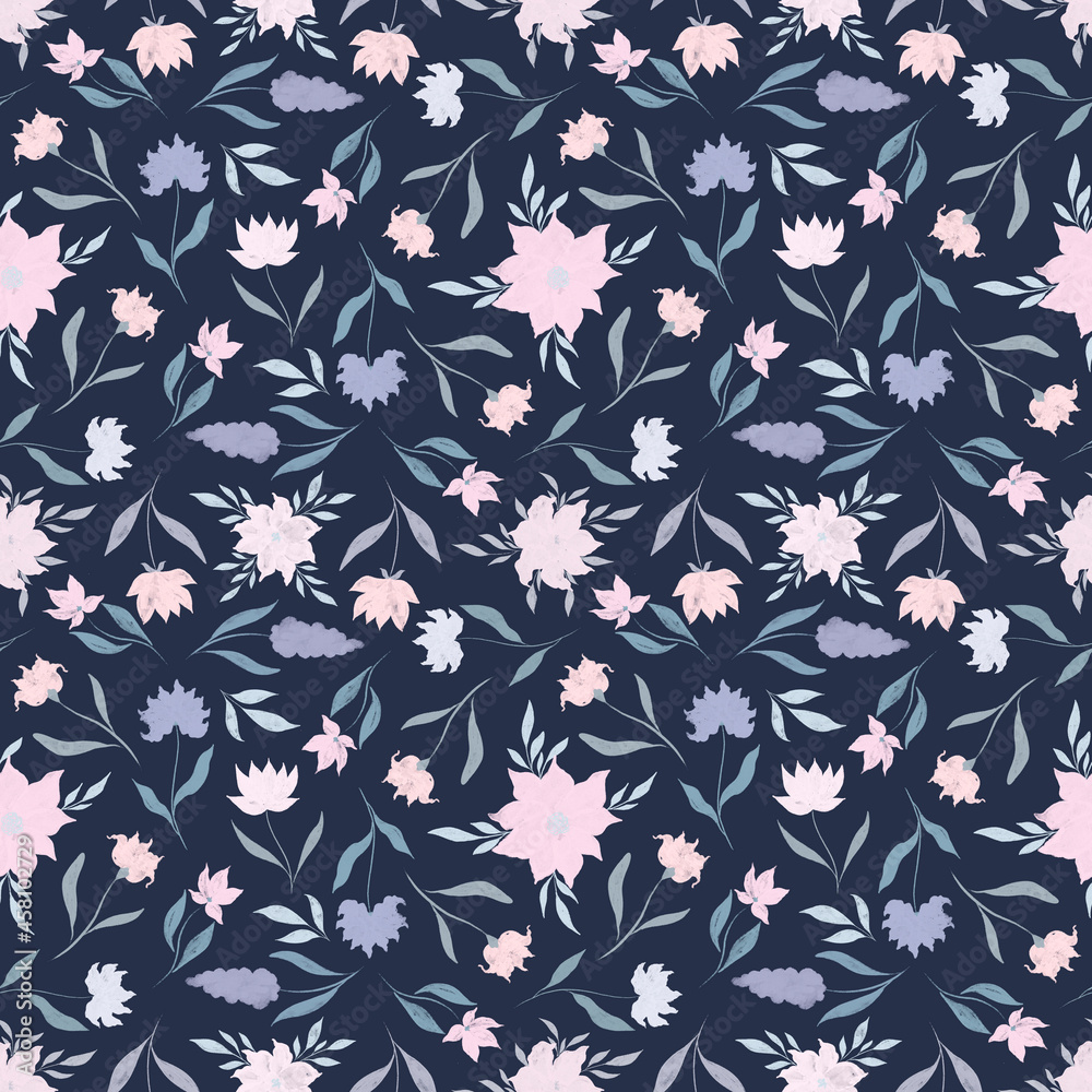 Stylized pink and lilac flowers. Stylized pink and lilac flowers.
