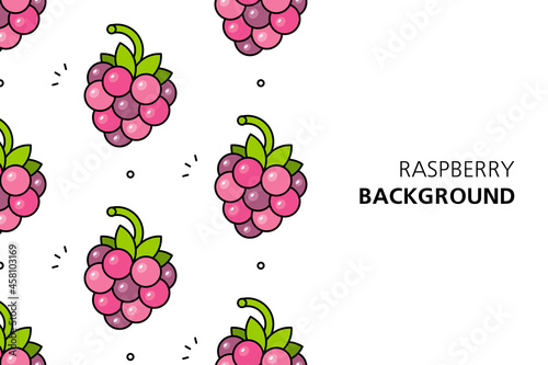 Raspberries background. Icon design. Template elements. isolated on white background