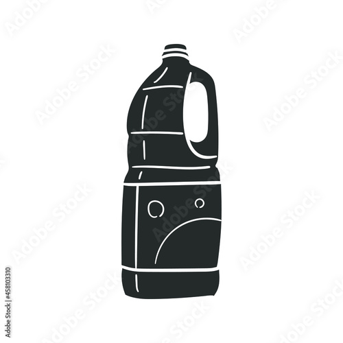 Detergent Bottle Icon Silhouette Illustration. Home Work Chores Vector Graphic Pictogram Symbol Clip Art. Doodle Sketch Black Sign.