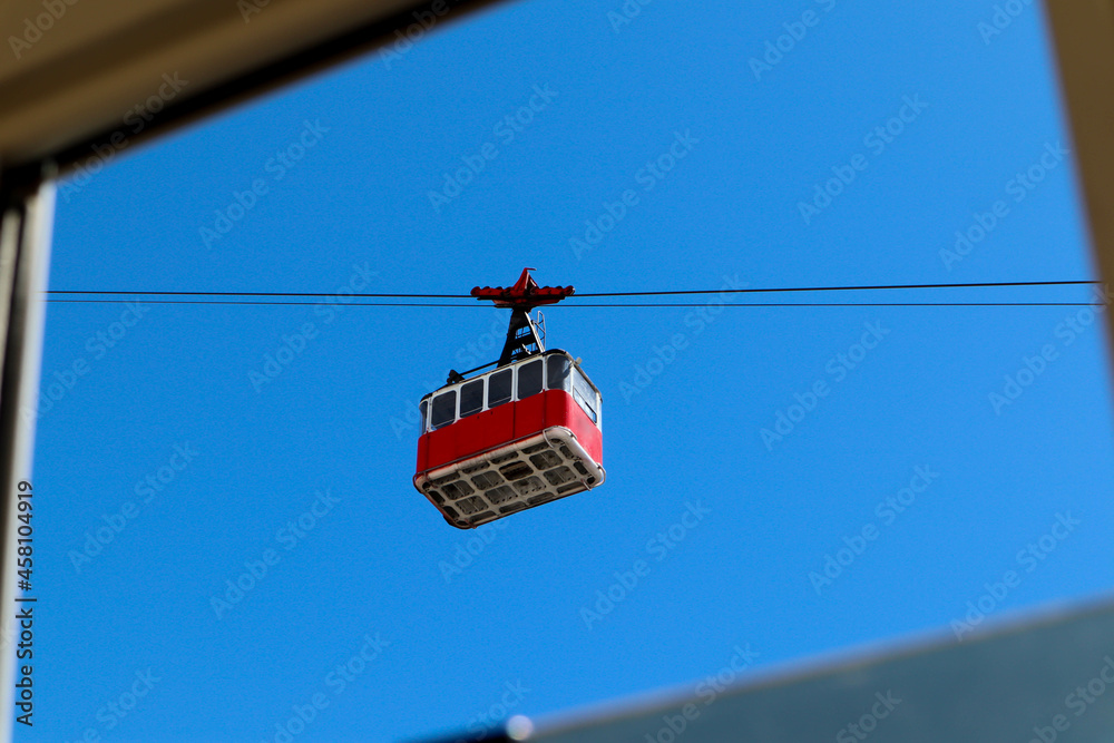 custom made wallpaper toronto digitalold vintage red cable car cabin in the bright blue sky