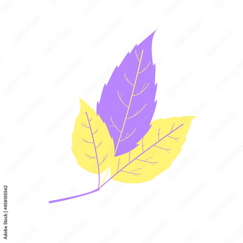 Flat leaf branch icon silhouette. Filled leaf glyph