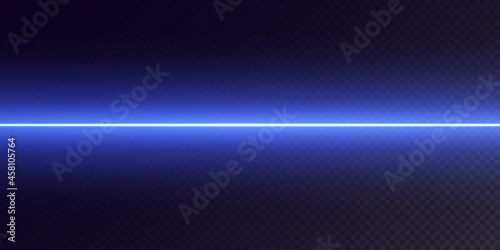 collection of horizontal light dividers blue flares. horizontal dynamic light blue lines. neon laser on a checkered dark background. Collection effect light blue line png.