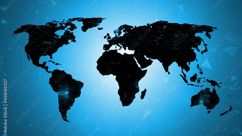 Blue world map binary numbers background. Blue world map binary numbers background.