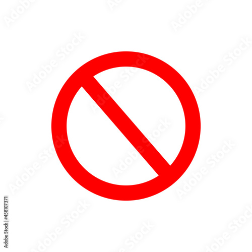 Red no entry sign, isolated on white background