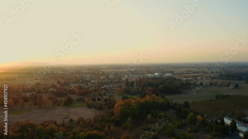 Vista aerea della pianura padana in Italia photo