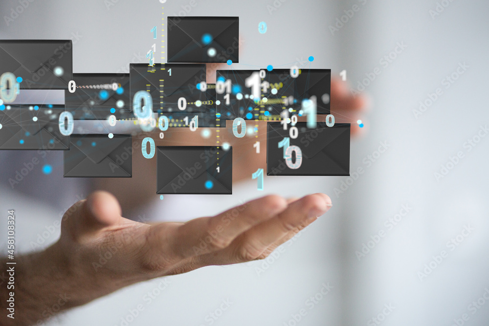 express envelope and parcel abstract technology background. Business quantum internet network communication and high speed parcel express envelope and parcel abstract technology background. Business quantum internet network communication and high speed parcel