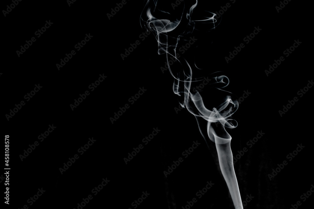 columns of smoke in abstract look, some of them colored with a white background and the rest with a black background without coloring