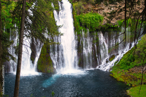 Burney Falls is a waterfall on Burney Creek  within McArthur-Burney Falls Memorial State Park  in Shasta County  California