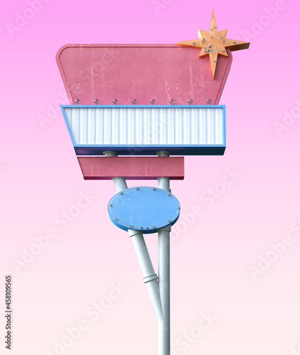 Tableau sur toile Retro neon signboard isolated