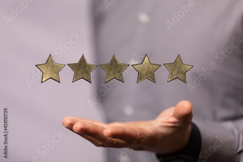 touching technology interface with ranking stars