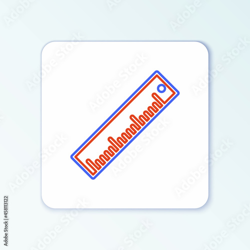 Line Ruler icon isolated on white background. Straightedge symbol. Colorful outline concept. Vector