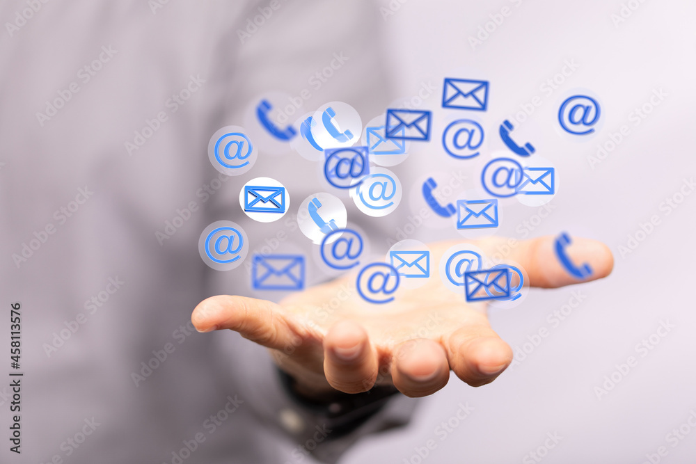 3D rendering flying email icon and web flying 3D rendering flying email icon and web flying