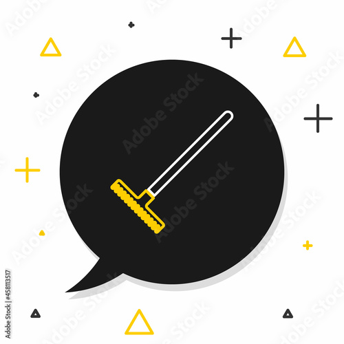 Line Garden rake icon isolated on white background. Tool for horticulture, agriculture, farming. Ground cultivator. Housekeeping equipment. Colorful outline concept. Vector