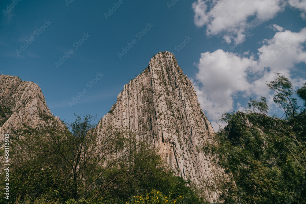 High mountains of stones, beautiful natural landscape, Parque La Huasteca, Monterrey.