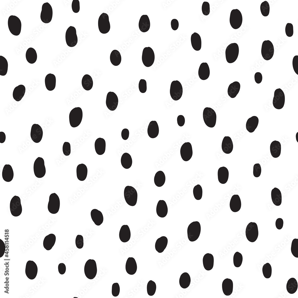 Hand drawn polka dot seamless pattern. Vector texture circle doodles.