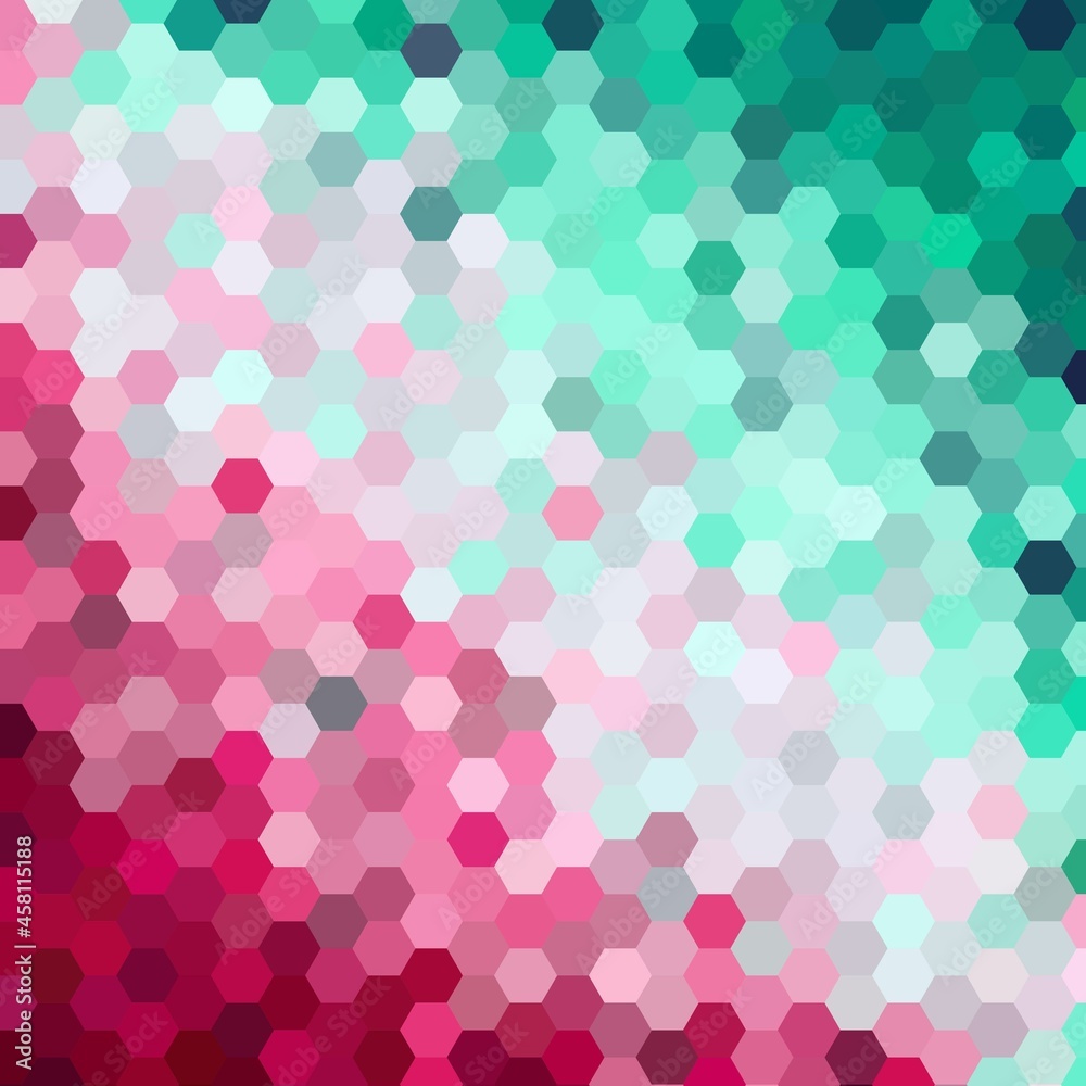 Background made of green, pink triangles. Square composition with geometric shapes. Eps 10