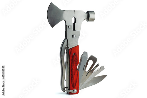 Multitool isolated on white background