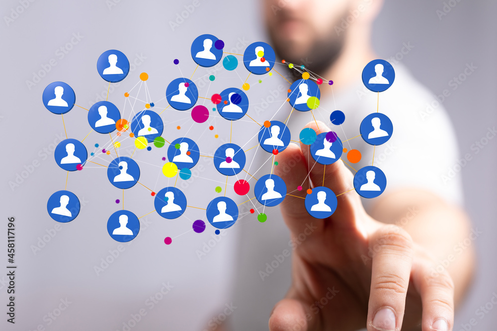 videoconference group of people talking in social network videoconference group of people talking in social network