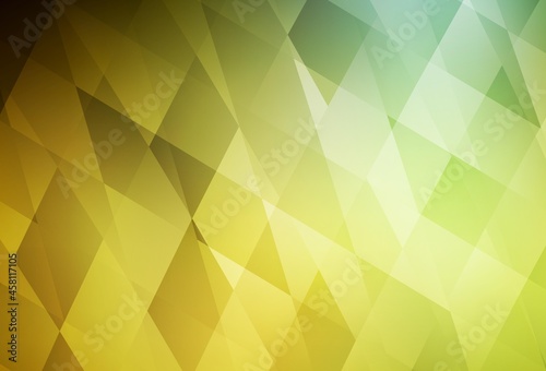 Dark Green, Yellow vector background in polygonal style.