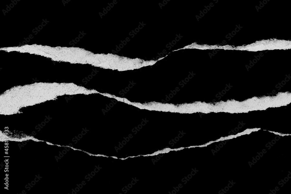 Paper tear, ripped paper edge, torn edge, isolated paper tear white on