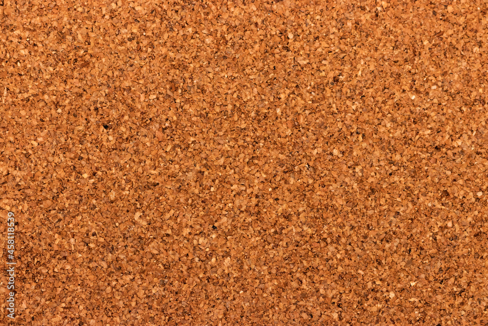Empty bulletin board background, brown textured cork board backdrop for office note, memo, or post-it