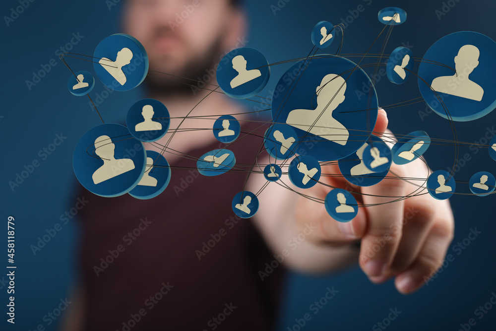 videoconference group of people talking in social network videoconference group of people talking in social network