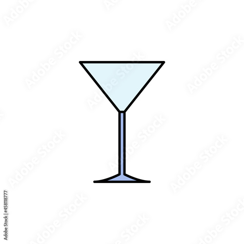 Martini glass, table etiquette colored icon. Can be used for web, logo, mobile app, UI, UX