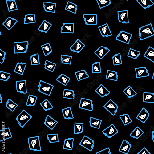 Line Bio fuel canister icon isolated seamless pattern on black background. Eco bio and barrel. Green environment and recycle. Vector