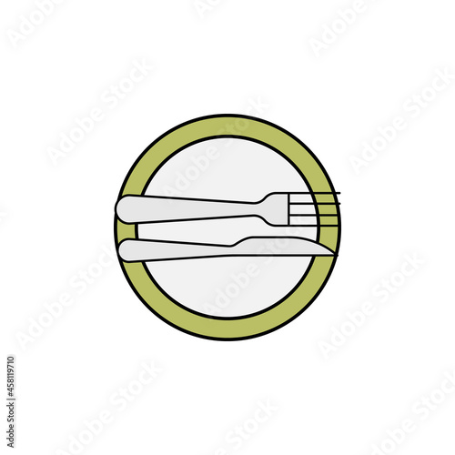 Excellent, table etiquette colored icon. Can be used for web, logo, mobile app, UI, UX