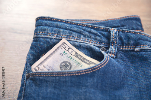 Money in the pocket of jeans
