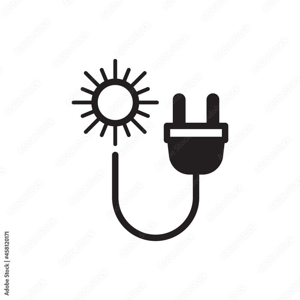 Solar energy plug icon Solar energy plug icon