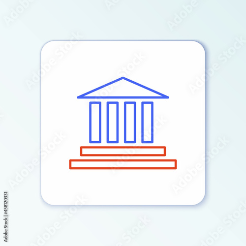 Line Museum building icon isolated on white background. Colorful outline concept. Vector