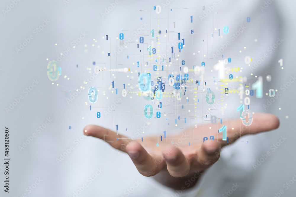 Technology background. Big data concept. Binary Technology background. Big data concept. Binary