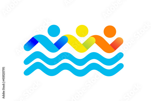 Swimming logo designs vector