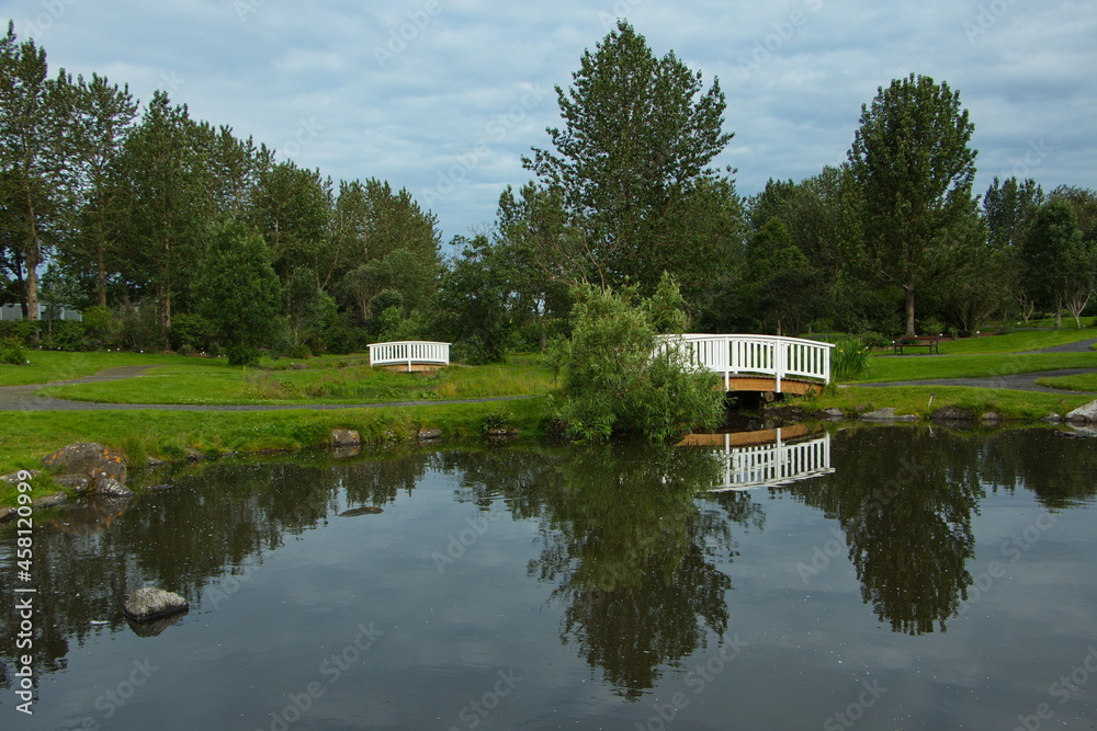 Obraz premium Botanical garden in Reykjavik, Iceland, Europe