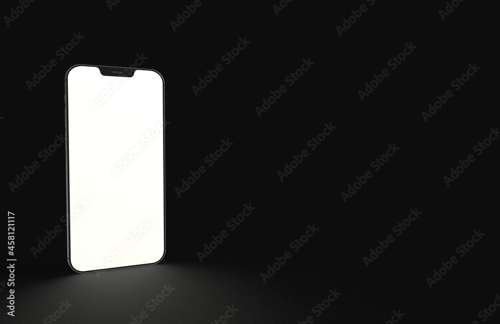 Realistic isometric black frameless smartphone mockup perspective 3d black Realistic isometric black frameless smartphone mockup perspective 3d black