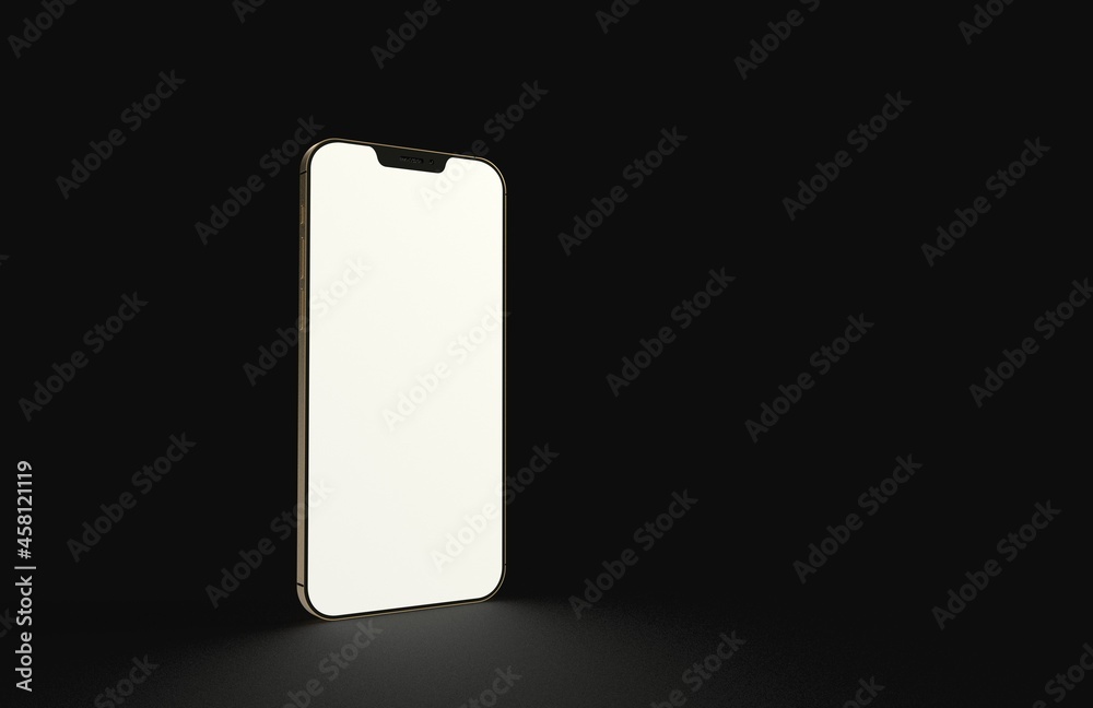 Realistic isometric black frameless smartphone mockup perspective 3d black Realistic isometric black frameless smartphone mockup perspective 3d black