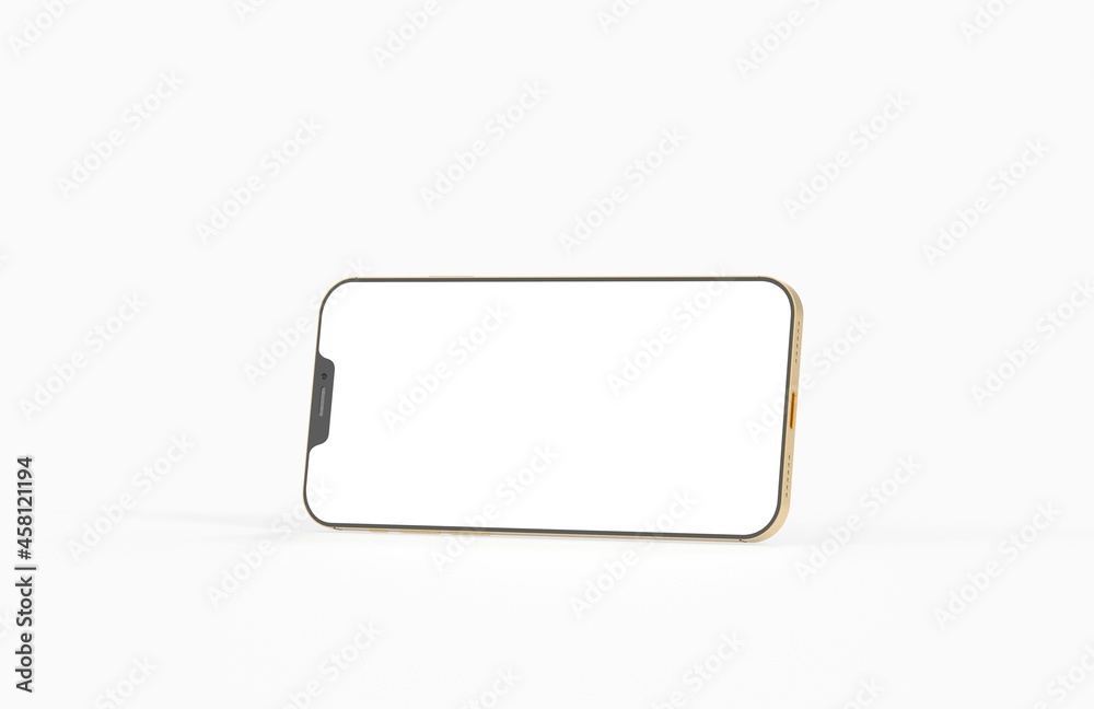Smartphone frameless blank screen mockup template 3d