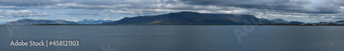 Mountain panoramic view from the harbour in Reykjavik, Iceland, Europe 