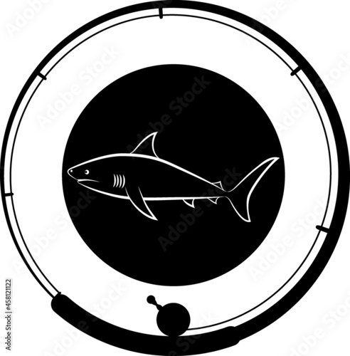 fishing badge with shark