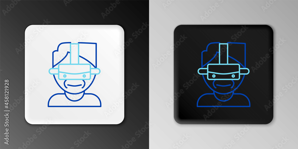 Line Virtual reality glasses icon isolated on grey background. Stereoscopic 3d vr mask. Colorful outline concept. Vector Line Virtual reality glasses icon isolated on grey background. Stereoscopic 3d vr mask. Colorful outline concept. Vector