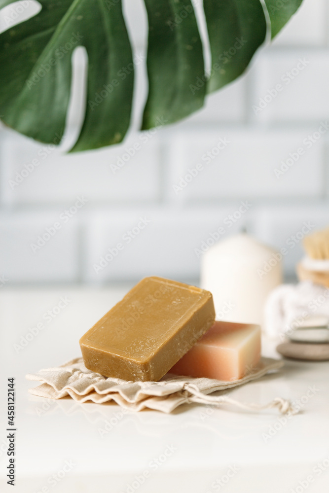 handmade soap on a white background