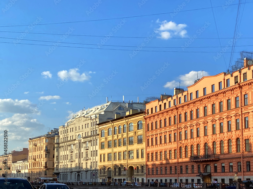 view of the old town (sunny Saint Petersburg, Russia)