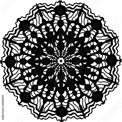 Ornamental round floral pattern, circle lace background
