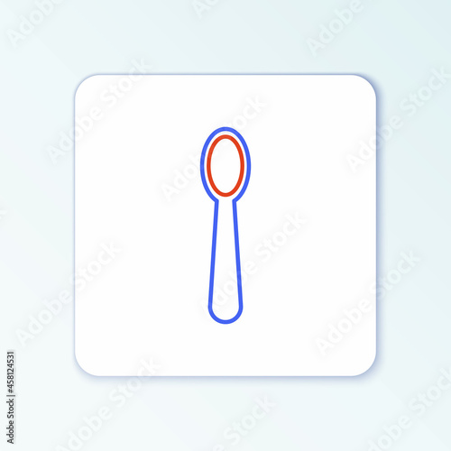Line Disposable plastic spoon icon isolated on white background. Colorful outline concept. Vector